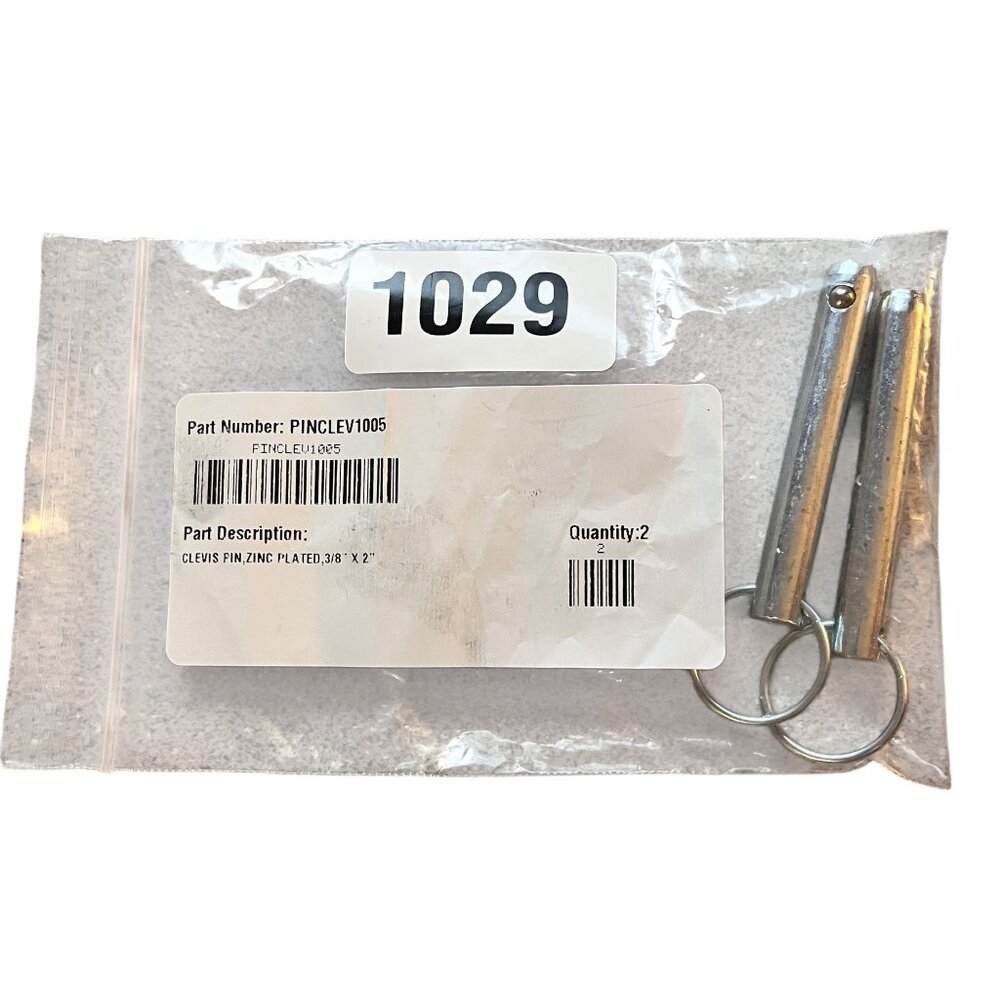 Pride Part # PINCLEV1005 Clevis Pin Pair Zinc Plated 3/8"x2" Wheelchair Use